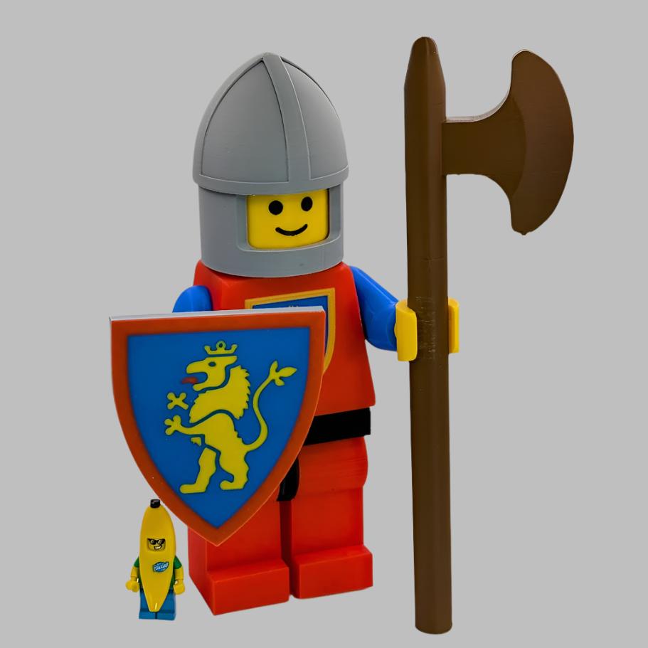 Classic Castle Lion Knight (Crusader) BrickFig (5:1 Scale Replica)